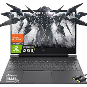 HP RTX 4050 Gaming Laptop Victus 15.6" FHD IPS, 6-Core AMD Ryzen 5-8645HS (Beat i7-1355U), Backlit KB, RJ45, Bluetooth 5.3, Long Battery Life, W/512GB Portable SSD, Windows 11 H(32GB GDDR5|1TB SSD)