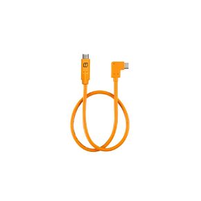 Tether Tools TetherPro Right Angle USB-C to USB-C Adapter “Pigtail" Cable, 20" (50cm), High-Visibility