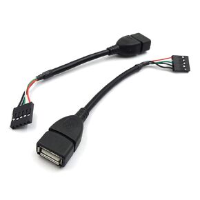 Duttek 5 دبوس رأس USB إلى كابل USB Dupont، USB 2.0 نوع A أنثى إلى Dupont 5 دبوس أنثى رأس سلك كابل اللوحة الأم (AF/5Pin 0.1M) (عبوتان)