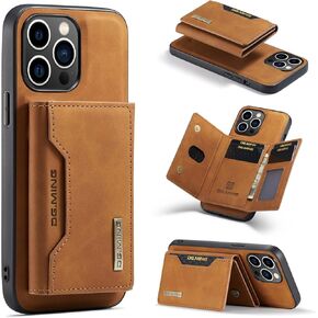 Compatible with iPhone 14 Pro Max（6.7''） 2 in 1 Detachable Back Cover& Leather Wallet Phone Cases ， with Card Holder,Leather Pocket Phone Cases (Brown)