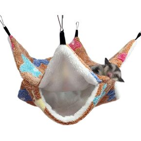 Oncpcare Small Pet Cage Hammock, Bunkbed Sugar Glider Hammock, Guinea Pig Cage Accessories Bedding, Warm Hammock for Parrot ferret Squirrel Hamster Rat Playing Sleeping