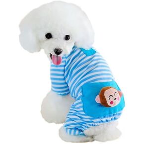 Puppy Clothes Dog Coat Jumpsuit Comfy Dog Pajamas Dog Shirt Stripes Pet Dog Clothes