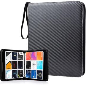 حافظة بطاقات WOT I التجارية، حافظة بطاقات مكونة من 900 جيب مع غطاء من نسيج البوليستر وسحاب، حافظة بطاقات بجيوب مزدوجة الجوانب للبطاقات ذات الحجم القياسي - أحمر + أصفر in Kuwait