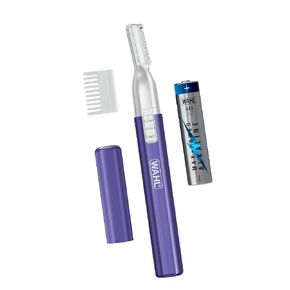 Wahl Clean & Confident Ladies Battery Pen Trimmer & Detailer with Rinseable Blades for Eyebrows, Facial Hair, & Bikini Lines - Hygienic Grooming & Easy Cleaning with Battery Included - Model 5640-100