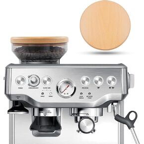 for Breville Barista Express Espresso Machine, Coffee Bean Replacement Lid on Coffee Maker Top Wooden Hopper Lid with Sealing Ring, Espresso Machine Accessories Bean Cover, Beech Wood