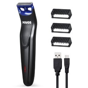 POVOS One-Blade Beard Trimmer, Bidirectional Electric Face&Body Hair Removal Shaver, Waterproof Stubble Detail Groomer Kit in Saudi Arabia