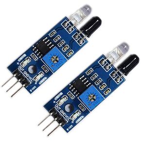 Kiro&Seeu 2pcs IR Infrared Obstacle Avoidance Sensor IR Transmitting and Receiving Tube Photoelectric Switch 3-pin Compatible with Ar-duino Smart Car Robot