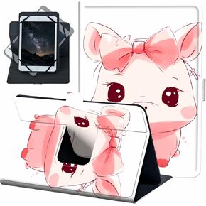 for Universal 10 10.1 Inch Android Tablet Case 360 Degree Rotating PU Leather Stand Folio Cover for iPad 9.7/10.2/10.5/Galaxy Tab 9-10.5"/Fire HD 10 and More 9.0-10.5 Inch Tablet,Colorful Colors Paw
