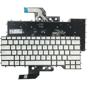 GinTai Laptops Keyboard Backlit US Replacement for Dell Alienware M15 R2 R3 R4 RGB UI 0TJ1NP White