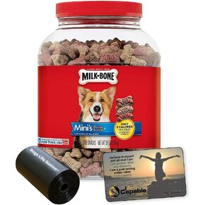 36 oz. Canister Mini's Flavor Snacks, I AM Capable Magnet and Dogs Life Nation Waste Bag Bundle