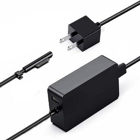 65W Power Adapter Charger for Surface Pro 9/Pro 8/Pro X/Pro 7/Pro 6/Pro 5/Pro 4/Pro 3 Surface Laptop 5, 4, 3, 2, 1 Surface GO Surface Book 3, 2, 1, Laptop with 5V USB Charging Port