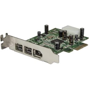 StarTech.com 3 Port 2b 1a Low Profile 1394 PCI Express FireWire Card Adapter - PCI Express 1394a - PCIe FireWire 400 Card (PEX1394B3LP)