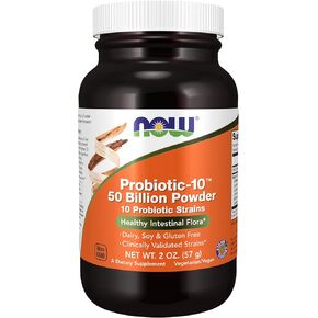 NOW Supplements, Probiotic-10™ & Bifido Boost™ with 10 Strains, 25 Billion CFU Per Serving, plus PreticX™ XOS Prebiotic, 90 Veg Capsules