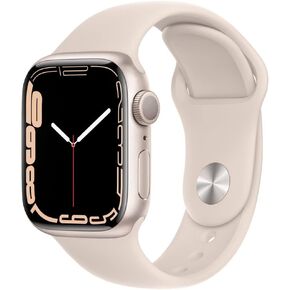 Apple Watch Series 7 (GPS + Cellular, 41mm) Starlight Aluminum Case with Starlight Sport Band, Regular (Renewed)