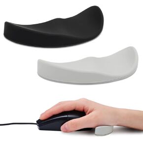 2 Pack Ergonomic Mouse Pad with Wrist Support, Ergonomic Wrist Rest for Mouse, Mouse Wrist Support for Office Computer (Black, Grey)