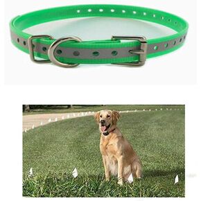 Sparky Pet Co - Reflective Yellow 1" Roller Buckle High Flex Dog Collar - Compatible with E Collar Systems