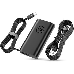 Replacement for Dell 65W 45W USB C Slim Laptop Charger - fit Latitude 5420 5540 5520 7420 5440, XPS 13, Chromebook 3100 Inspiron 2 in 1 - Fast Charging, Long Power Cord 11ft, Type C Computer Adapter