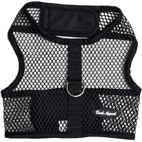 Bark Appeal Black Netted Mesh Wrap N Go Dog Harness for Small-Medium Pets – Lightweight Harness that's Perfect for Hot Weather – Easy Buckle Free Design for a Comfortable Fit – XS