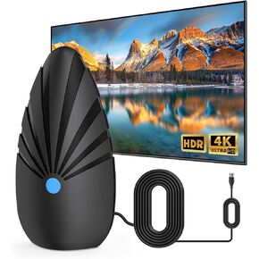 TV Antenna for Smart TV Indoor/Outdoor, Digital Antenna with 900+ Miles Coverage Range, 360° Reception Local Channels, Supports 4K 1080p for HDTV and Traditional TVs