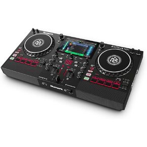 Numark Mixstream Pro Go - Standalone DJ Controller with Battery, DJ Mixer, Speakers, Amazon Music Unlimited, WiFi, Touchscreen, Works with Serato DJ