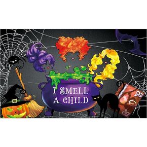 Allenjoy Halloween I Smell a Child خلفية للأطفال تصوير فوتوغرافي يشربون الساحرات استحمام الطفل خلفية حفلة عيد ميلاد خدعة أو علاج راية قلعة اليقطين ديكور سحري فوتوبوث الدعائم لوازم in Kuwait