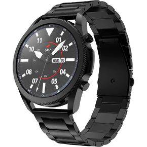 Titanium Band Compatible with Galaxy Watch 3 45mm/Galaxy Watch 46mm, Men 22mm Titanium Metal Quick Fit Business Watch Band for Gear S3 Frontier/Classic, Sliver