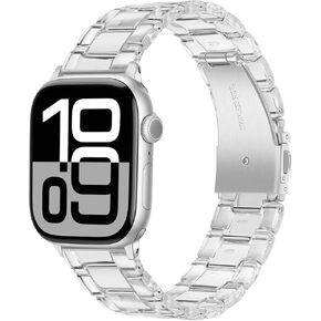 TRUMiRR Band for Apple Watch Series 10 42mm / 9 8 7 41mm / SE (2nd Gen) 40mm Starlight Women, Resin Watchband Stainless Steel Buckle Strap for iWatch SE Series 6 5 4 3 2 1 40mm 38mm
