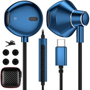 سماعات رأس USB C لأجهزة Samsung S20 FE S21 S22 S23 S24+ Ultra Note 20 Fold Flip A53، سماعات أذن سلكية من النوع C مع ميكروفون للتحكم في مستوى الصوت لجهاز iPad Air (M2)، iPhone 15 16 Pro Max، Pixel 5 6 6a 7 in Kuwait