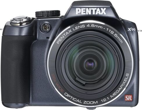 كاميرا رقمية Pentax X90 بدقة 12.1 ميجابكسل مع تكبير/تصغير ثلاثي فائق التقريب 26x وشاشة LCD مقاس 2.7 بوصة (متجددة) in Saudi Arabia