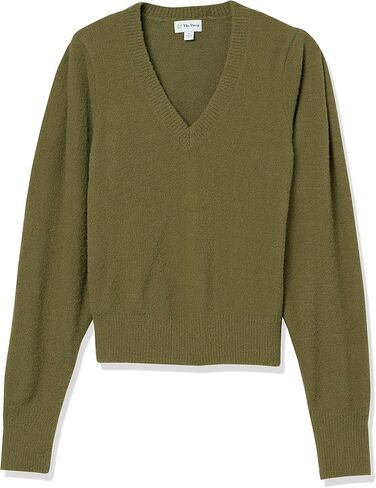 The Drop Women's Edith Pleated Shoulder V-neck Sweater in Saudi Arabia