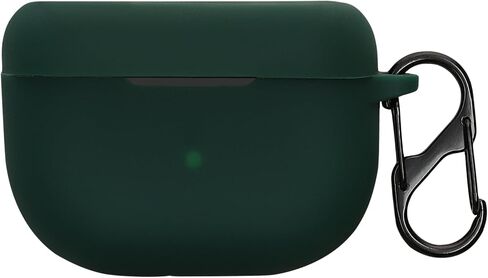 kwmobile Silicone Cover Compatible with Jabra Elite 10 / E10 - Case Cover Stick-On Skin with Clip - Dark Green in Saudi Arabia