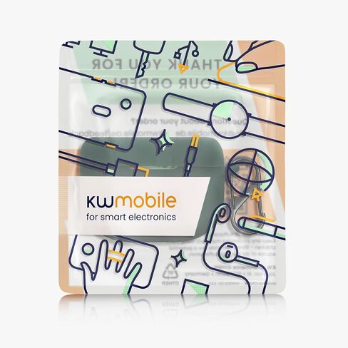 kwmobile Silicone Cover Compatible with Jabra Elite 10 / E10 - Case Cover Stick-On Skin with Clip - Dark Green in Saudi Arabia