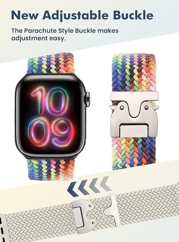 Braided Bands Compatible with Apple Watch 38mm 40mm 41mm 42mm 44mm 45mm 46mm 49mm for Women Men,Parachute Style Buckle Straps for iWatch Series 10 9 8 7 6 SE 5 4 3 2 Ultra 2 1 in Saudi Arabia