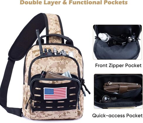 VIGERARI Tactical Sling Bag for Men, Concealed Carry Bag for Men, Women Gun Bag, Tactical Sling Backpack for Handguns in Saudi Arabia