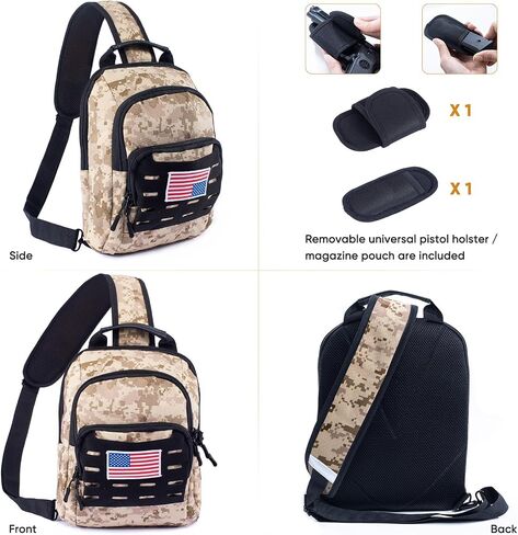 VIGERARI Tactical Sling Bag for Men, Concealed Carry Bag for Men, Women Gun Bag, Tactical Sling Backpack for Handguns in Saudi Arabia
