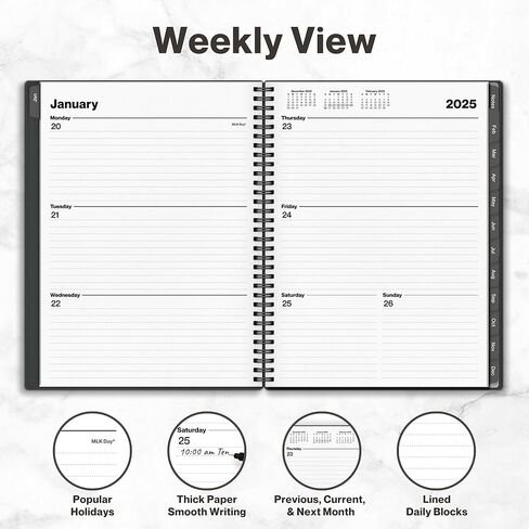 مخطط Dunwell 2024-2025 أسبوعي شهري (8.5x11 بوصة)، كبير يوليو 2024-يونيو 2025 مخطط يومي، كتاب جدول أعمال التقويم 8.5 × 11، منظم يومي in Kuwait