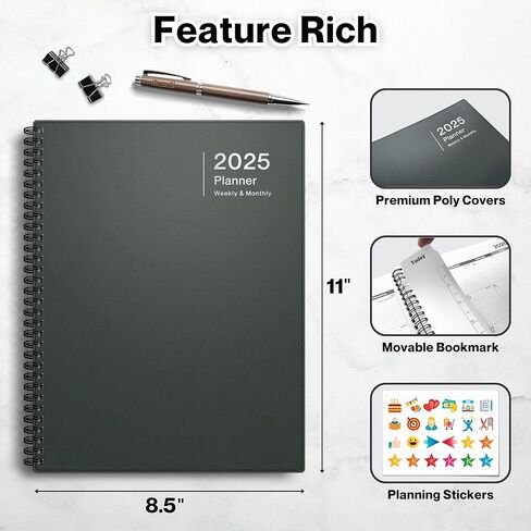 مخطط Dunwell 2024-2025 أسبوعي شهري (8.5x11 بوصة)، كبير يوليو 2024-يونيو 2025 مخطط يومي، كتاب جدول أعمال التقويم 8.5 × 11، منظم يومي in Kuwait