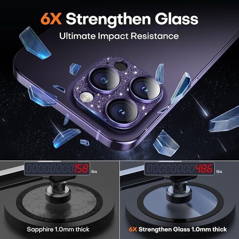 2 Pack Camera Lens Protector for iPhone 15/iPhone 15 Plus/iPhone 14/iPhone 14 Plus, Aluminum Alloy Tempered Glass Camera Cover Screen, Anti-drop, Case Friendly- Black Titanium in Saudi Arabia