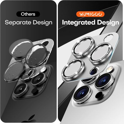 2 Pack Camera Lens Protector for iPhone 15/iPhone 15 Plus/iPhone 14/iPhone 14 Plus, Aluminum Alloy Tempered Glass Camera Cover Screen, Anti-drop, Case Friendly- Black Titanium in Saudi Arabia