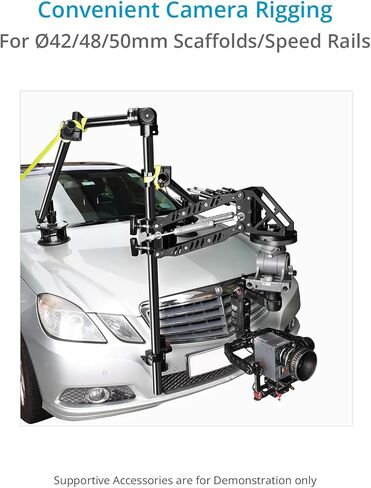 موصل/مقرنة PROAIM لأنبوب السقالة/قضبان السرعة Ø42 /48 /50 مم. لتجهيز كاميرا السيارة، هيكل من الألومنيوم. مرفق آمن، يدور بزاوية 180 درجة - تعديلات زاوية سهلة (CL-SCFT-01) in Kuwait