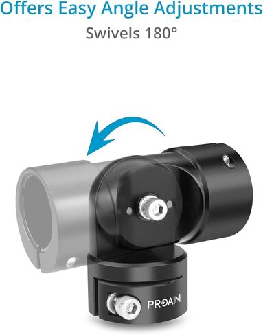 موصل/مقرنة PROAIM لأنبوب السقالة/قضبان السرعة Ø42 /48 /50 مم. لتجهيز كاميرا السيارة، هيكل من الألومنيوم. مرفق آمن، يدور بزاوية 180 درجة - تعديلات زاوية سهلة (CL-SCFT-01) in Kuwait