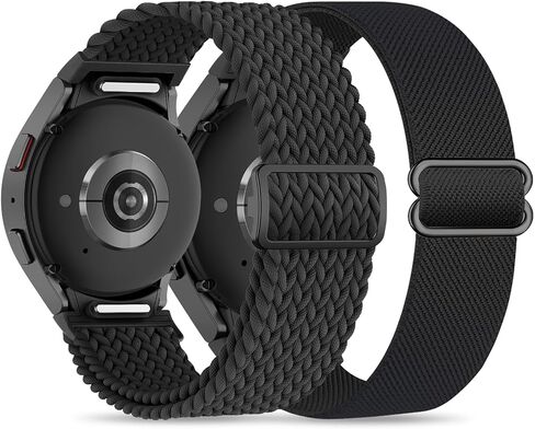 One Click No Gap Stretchy Nylon/Braided Bands Compatible with Samsung Galaxy Watch 7/6/5/4/FE 40mm 44mm/ Watch 5 Pro 45mm/ Watch 6/4 Classic 43mm 47mm 42mm 46mm,20mm Soft Nylon Sport Wristband(2 pack) in Saudi Arabia