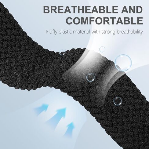 One Click No Gap Stretchy Nylon/Braided Bands Compatible with Samsung Galaxy Watch 7/6/5/4/FE 40mm 44mm/ Watch 5 Pro 45mm/ Watch 6/4 Classic 43mm 47mm 42mm 46mm,20mm Soft Nylon Sport Wristband(2 pack) in Saudi Arabia