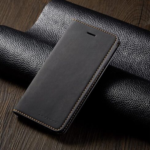 QLTYPRI for Samsung Galaxy S23 Plus Case, Premium PU Leather Cover TPU Bumper with Card Holder Kickstand Hidden Magnetic Adsorption Shockproof Flip Wallet Case for Samsung Galaxy S23 Plus - Black in Saudi Arabia