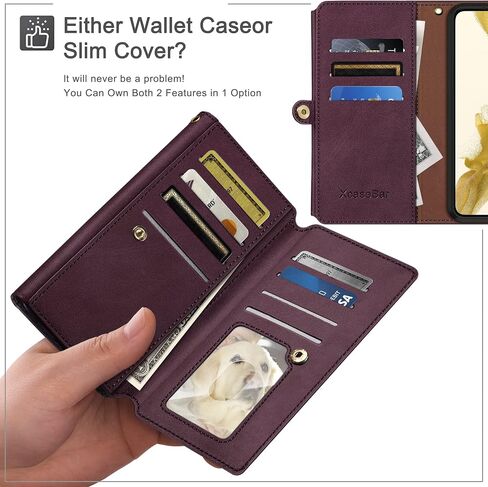 XcaseBar for Samsung Galaxy A13 5G Wallet case with 【RFID Blocking】 Credit Card Holder, Flip Folio Book PU Leather Phone case Shockproof Cover Women Men for SamsungA13 case Wine Red in Saudi Arabia