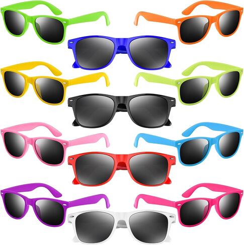 NEBURORA 6 Pack Neon Sunglasses Bulk Classic Retro Multicolor Party Sunglasses for Goody Bag Fillers Toys Adult Men Women Birthday Summer Beach Party Favors in Saudi Arabia