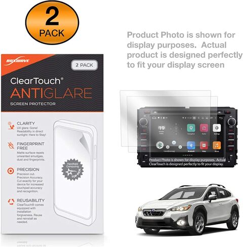 واقي شاشة BoxWave لـ Subaru 2021 Crosstrek (8 بوصات) (واقي شاشة ClearTouch مضاد للتوهج (عبوتان)، غلاف غشاء غير لامع مضاد لبصمات الأصابع لـ Subaru 2021 Crosstrek (8 بوصات) in Kuwait