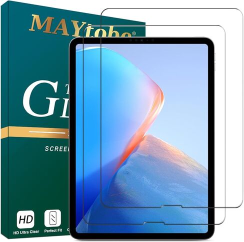 MAYtobe [واقي شاشة مكون من عبوتين مصمم لجهاز iPad Pro 11 بوصة (الجيل الرابع/الثالث/الثاني/الأول) من الزجاج المقسى، بدون فقاعات، مقاوم للخدش، سهل التركيب in Kuwait