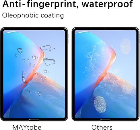 MAYtobe [واقي شاشة مكون من عبوتين مصمم لجهاز iPad Pro 11 بوصة (الجيل الرابع/الثالث/الثاني/الأول) من الزجاج المقسى، بدون فقاعات، مقاوم للخدش، سهل التركيب in Kuwait