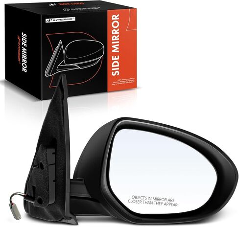 زوج A-Premium (2) مرآة باب كهربائية جانبية للسائق والراكب - متوافقة مع Mazda 3/3 Sport 2010 2011 2012 2013 - مرآة رؤية خلفية خارجية غير قابلة للطي يدويًا باللون الأسود - استبدال # BBM26918ZL in Kuwait